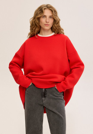 Лонгслив трехнитка утепленная mega oversize unisex flame scarlet (красный) Лонгслив трехнитка утепленная mega oversize unisex flame scarlet (красный)